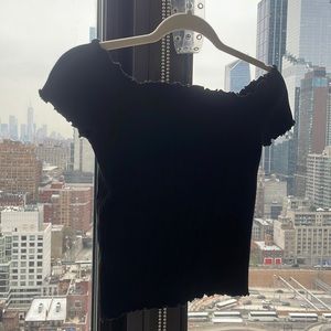 Off the shoulder black shirt